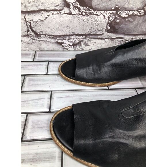 Zero+Maria Cornejo Black Leather Peep Toe Loafer Flats Women’s Sz 39EU/8.5M US - Picture 8 of 16